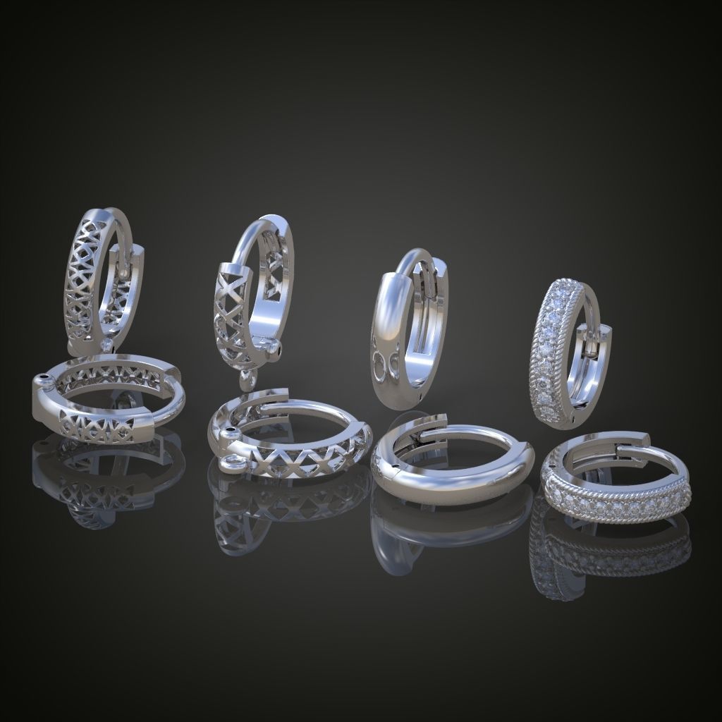 Earring 3D model 3D printable model 0160-7 3D print model_1