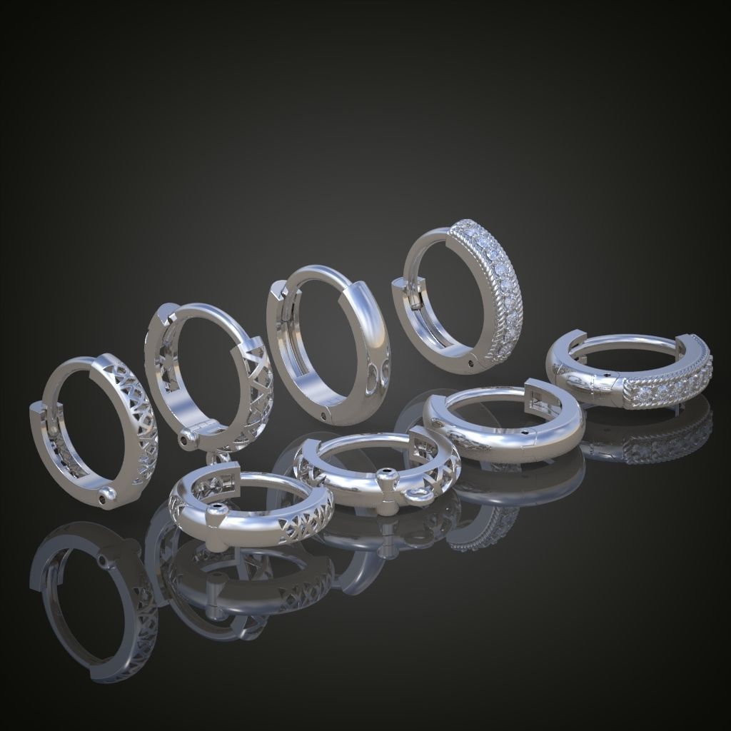 Earring 3D model 3D printable model 0160-7 3D print model_5