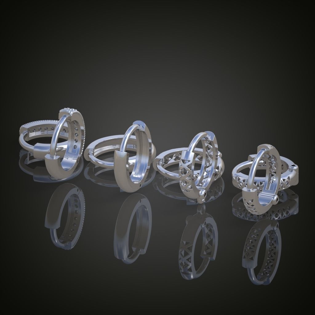 Earring 3D model 3D printable model 0160-7 3D print model_6
