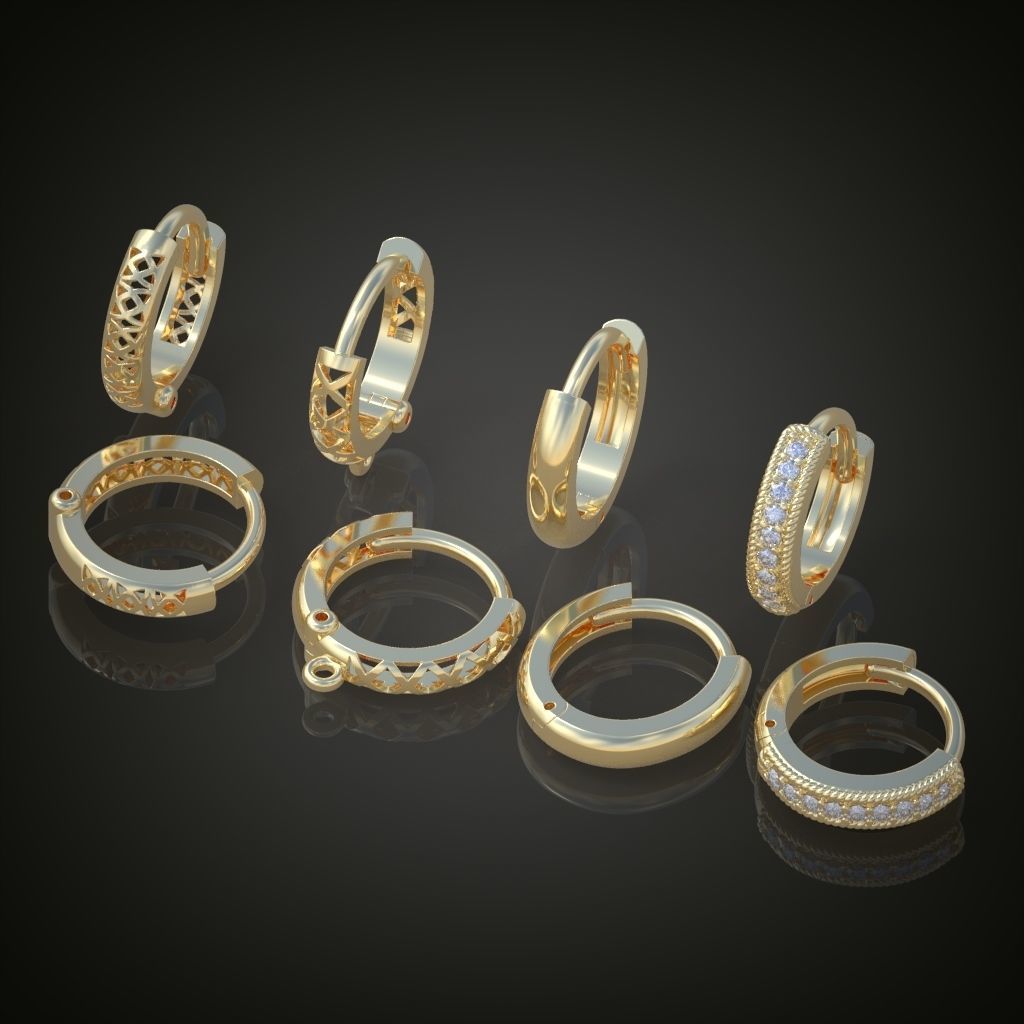 Earring 3D model 3D printable model 0160-7 3D print model_3