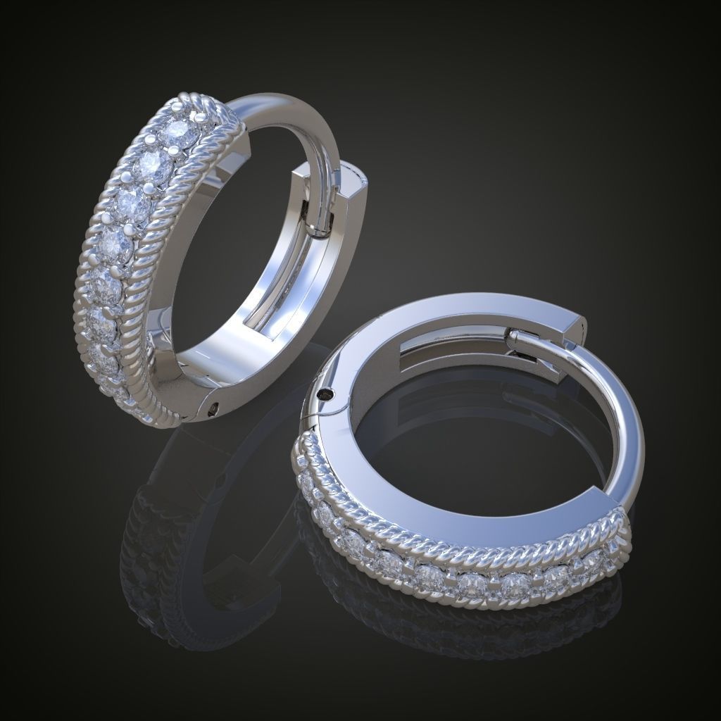 Earring 3D model 3D printable model 0160-7 3D print model_19