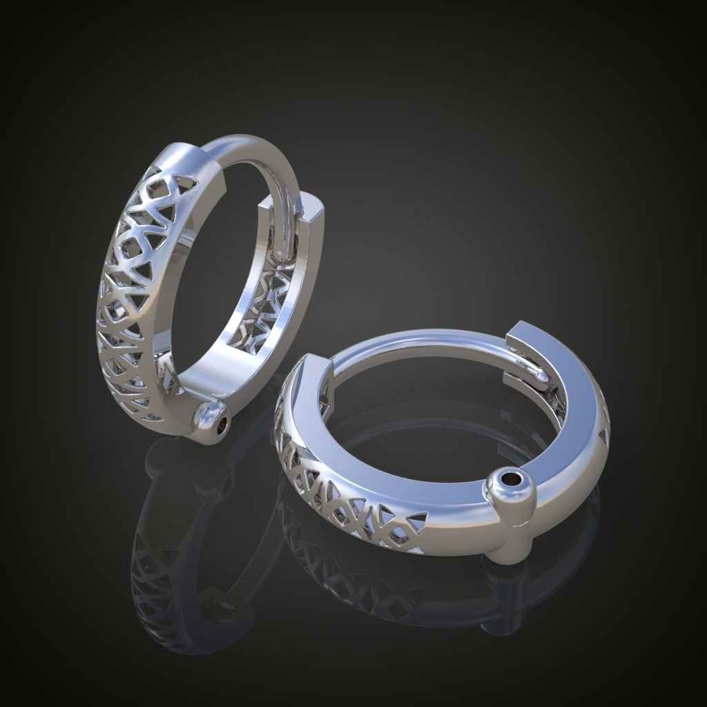 Earring 3D model 3D printable model 0160-7 3D print model_29