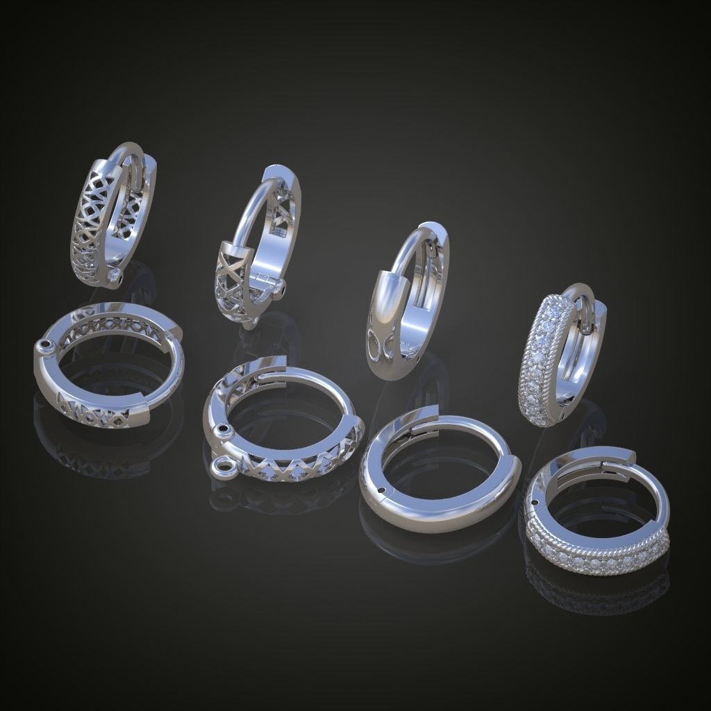 Earring 3D model 3D printable model 0160-7 3D print model_2