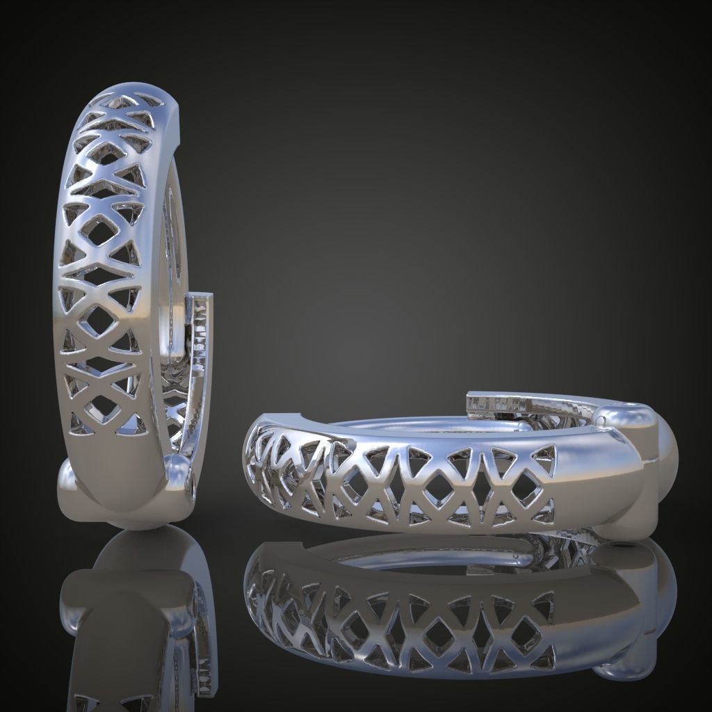 Earring 3D model 3D printable model 0160-7 3D print model_33