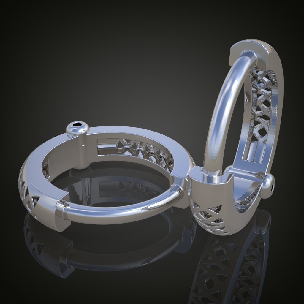 Earring 3D model 3D printable model 0160-7 3D print model_30