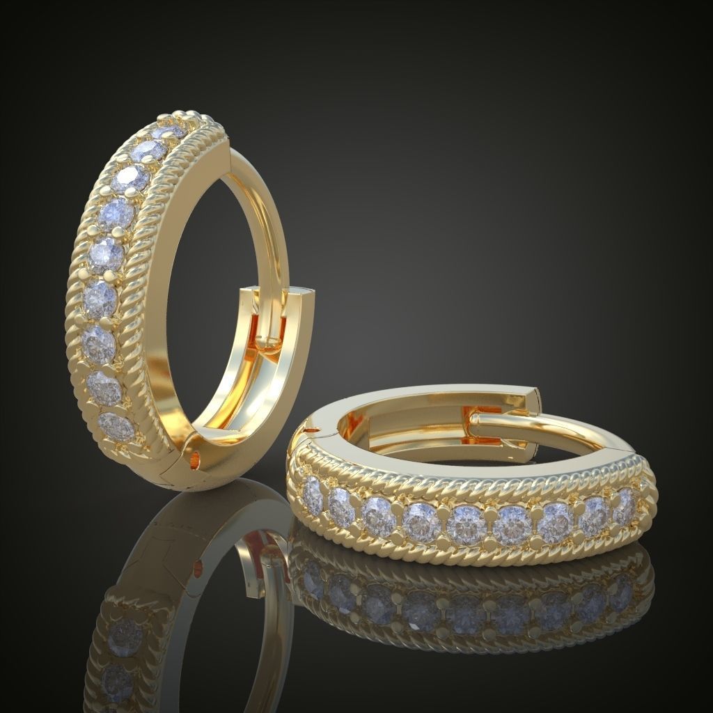Earring 3D model 3D printable model 0160-7 3D print model_14