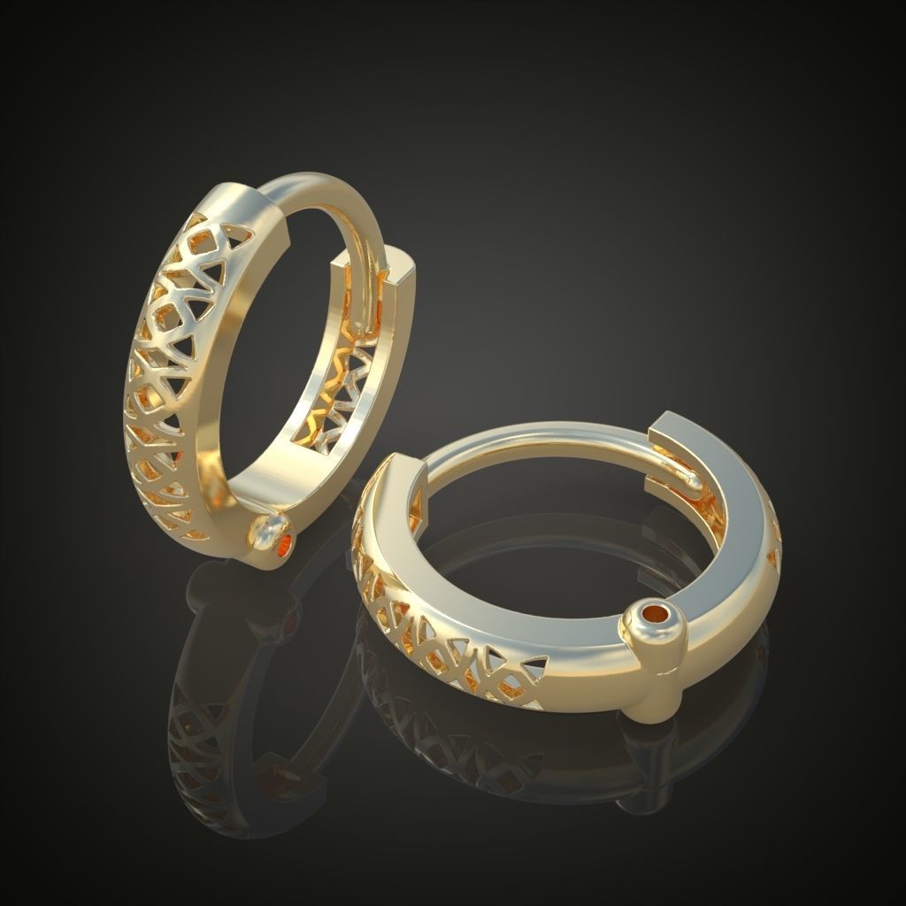 Earring 3D model 3D printable model 0160-7 3D print model_28