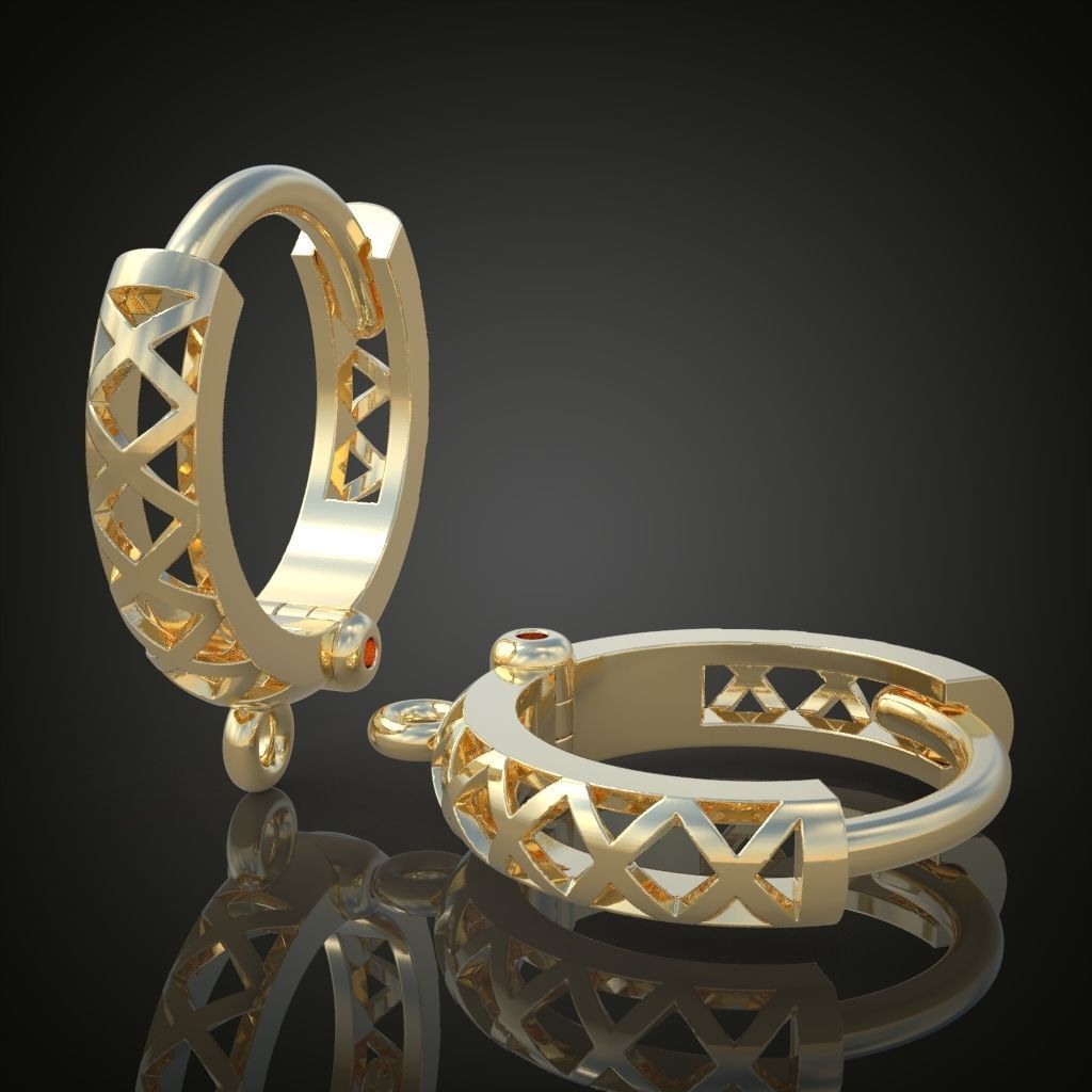 Earring 3D model 3D printable model 0160-7 3D print model_22