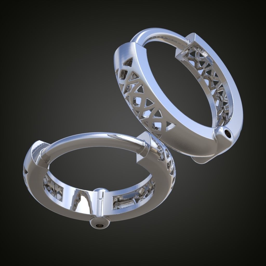 Earring 3D model 3D printable model 0160-7 3D print model_34