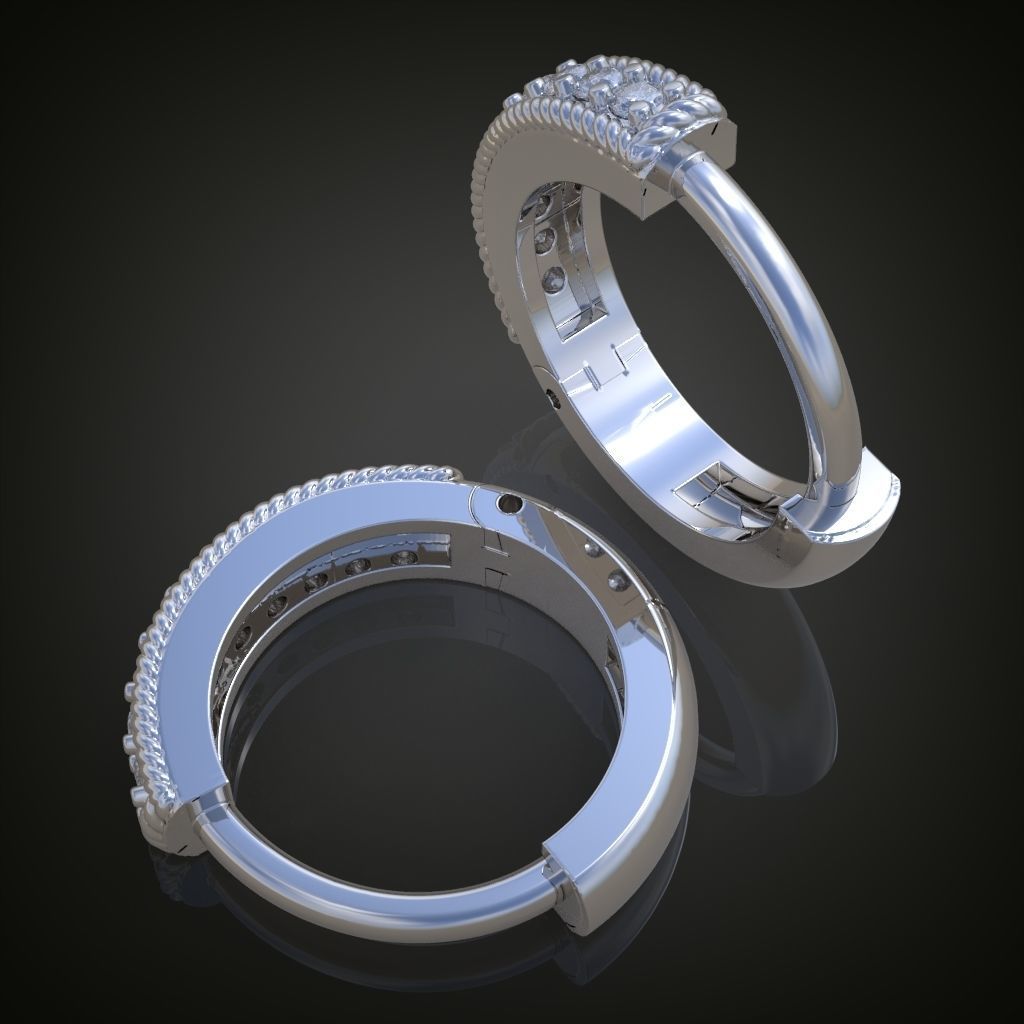 Earring 3D model 3D printable model 0160-7 3D print model_21
