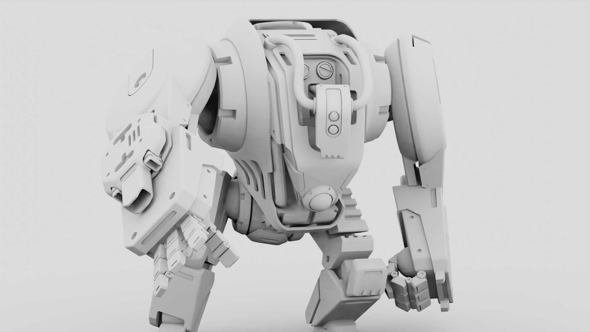 BATTLE GORILLA BOT RIGGED 3D model_33