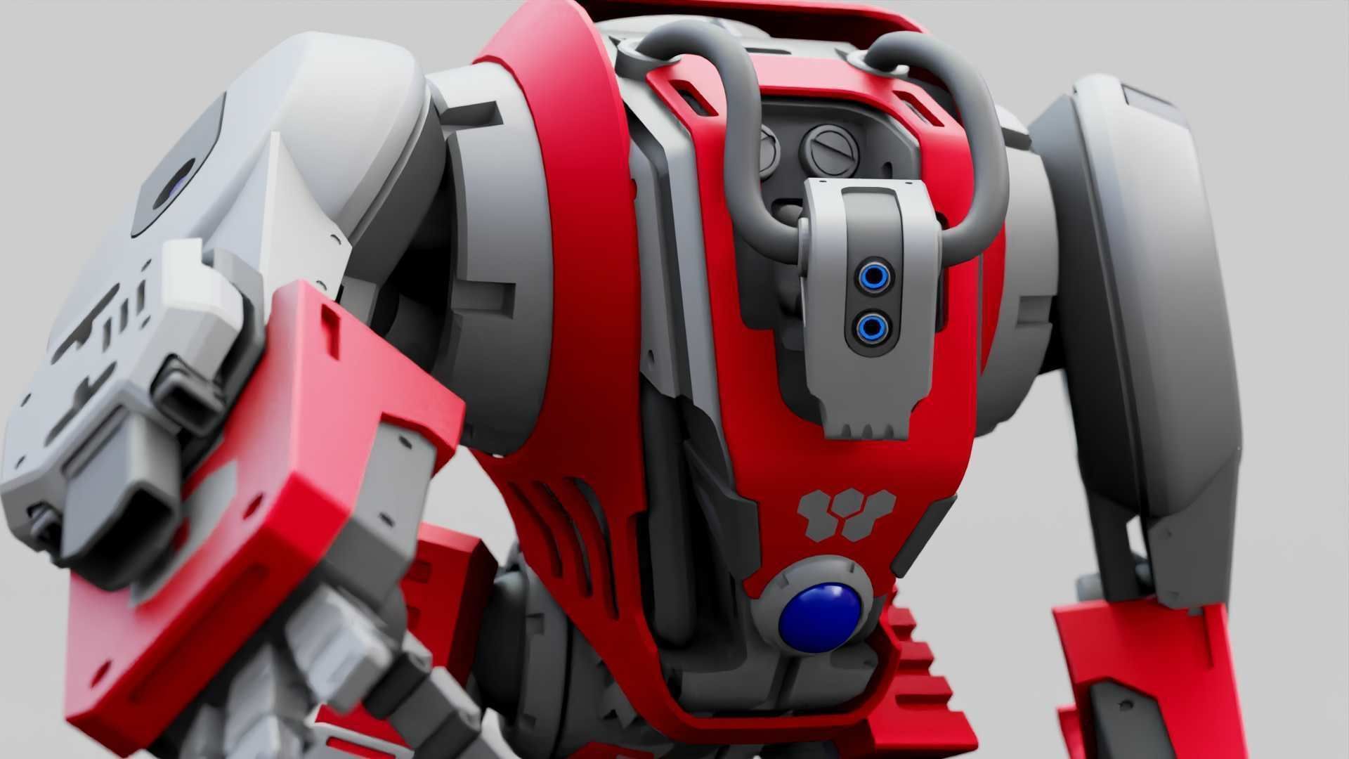 BATTLE GORILLA BOT RIGGED 3D model_20