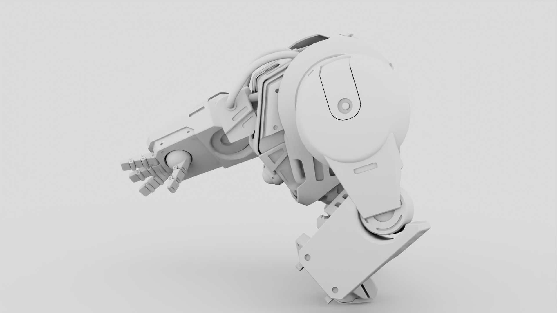 BATTLE GORILLA BOT RIGGED 3D model_36