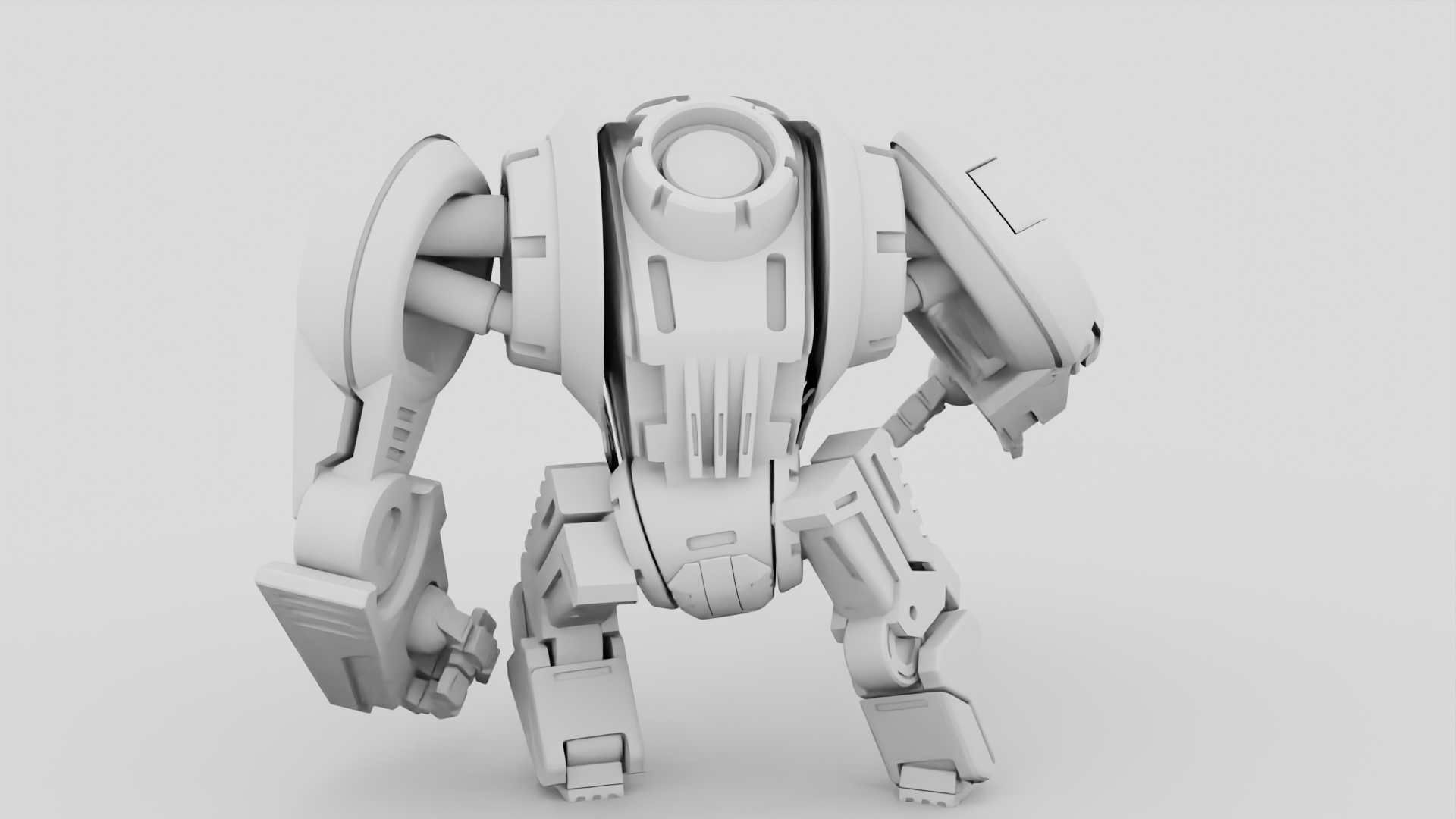 BATTLE GORILLA BOT RIGGED 3D model_38