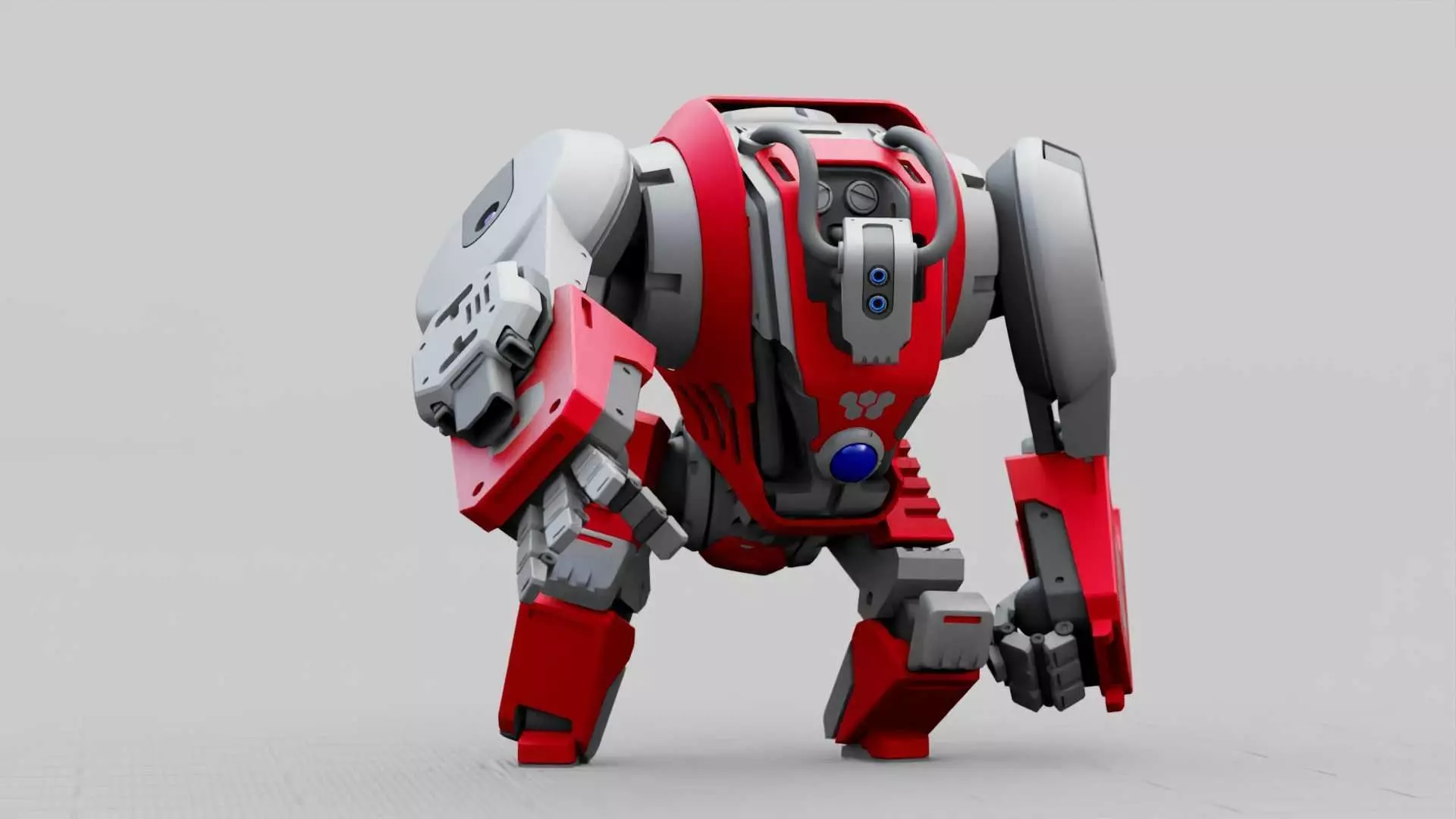 BATTLE GORILLA BOT RIGGED 3D model_0