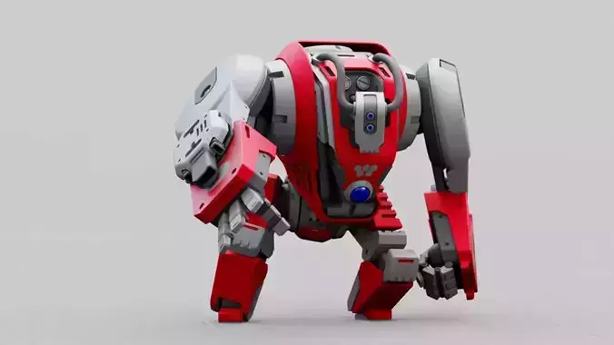 BATTLE GORILLA BOT RIGGED 3D model BATTLE GORILLA BOT RIGGED 3D model