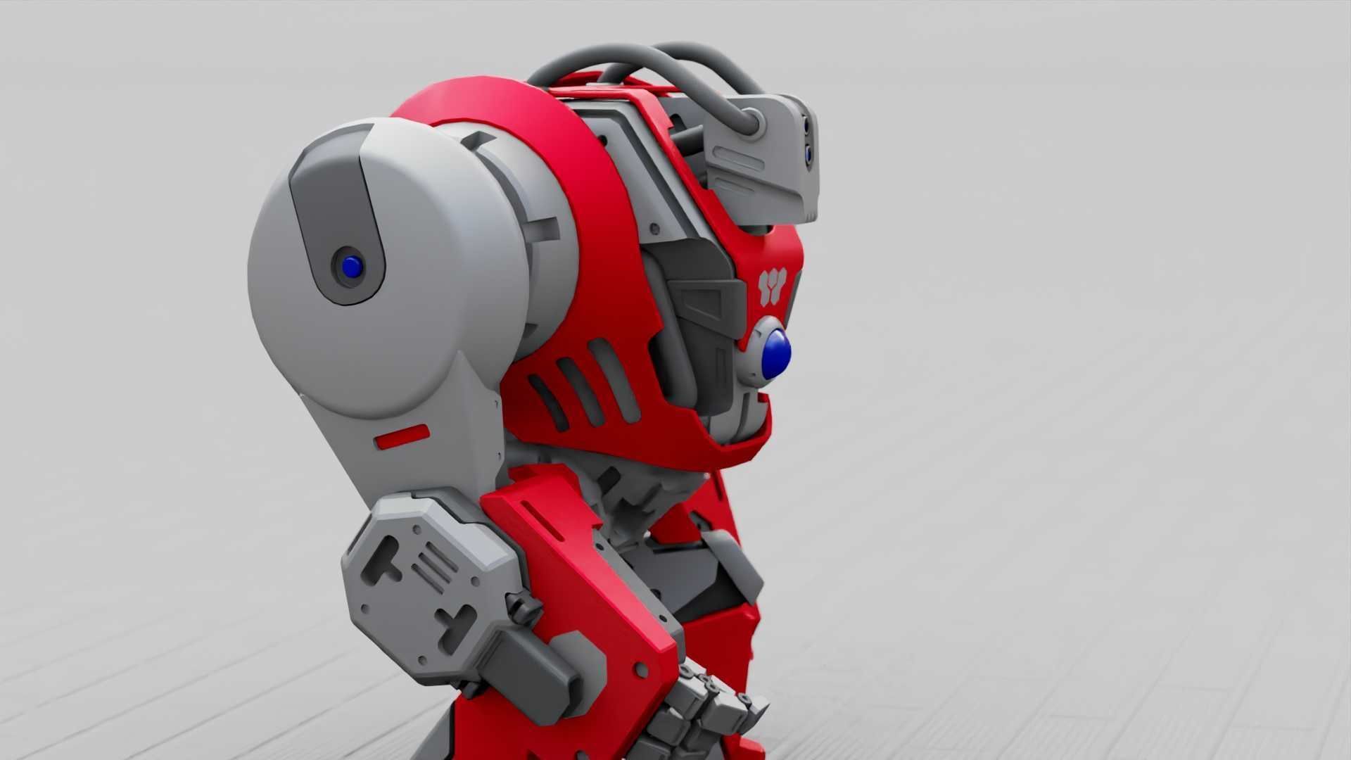 BATTLE GORILLA BOT RIGGED 3D model_31