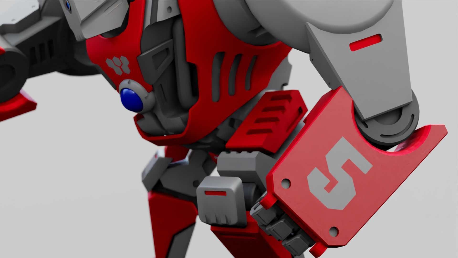 BATTLE GORILLA BOT RIGGED 3D model_23