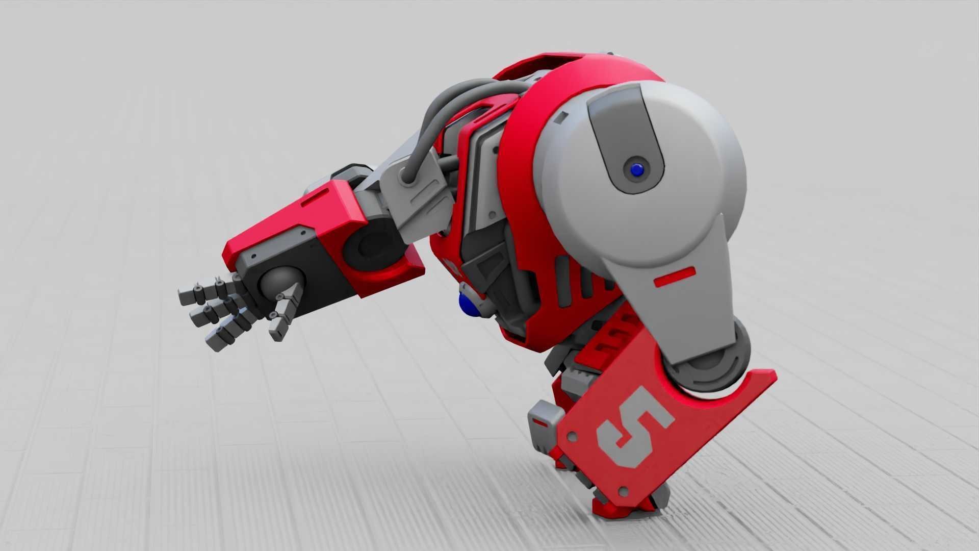 BATTLE GORILLA BOT RIGGED 3D model_5