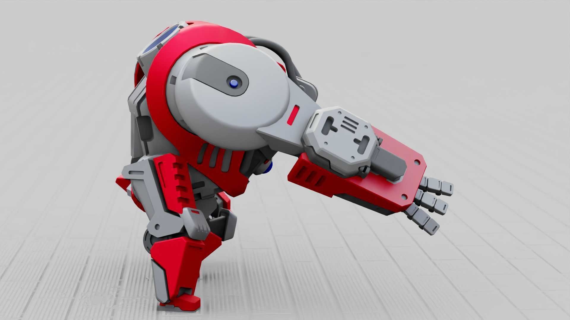 BATTLE GORILLA BOT RIGGED 3D model_16