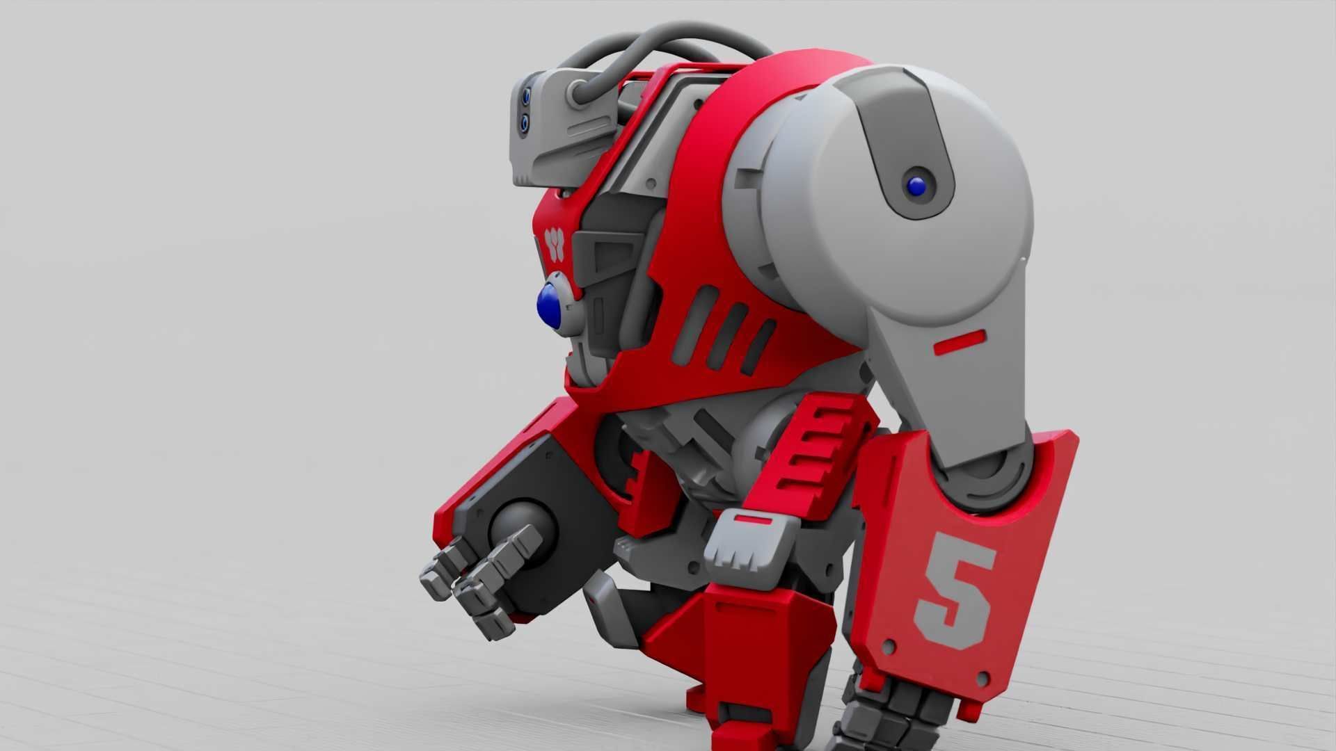 BATTLE GORILLA BOT RIGGED 3D model_26