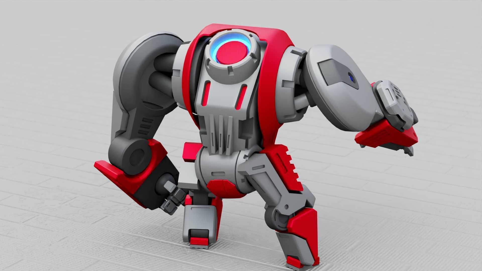 BATTLE GORILLA BOT RIGGED 3D model_14