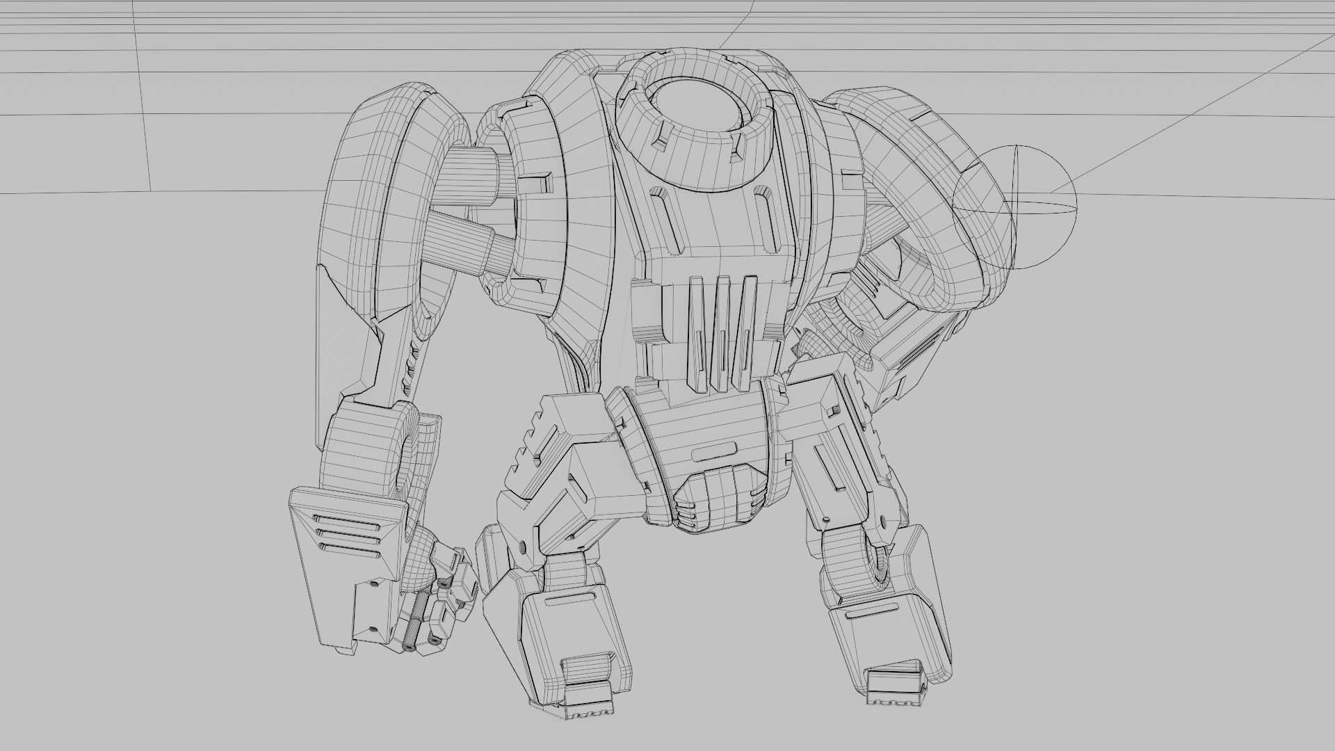 BATTLE GORILLA BOT RIGGED 3D model_43