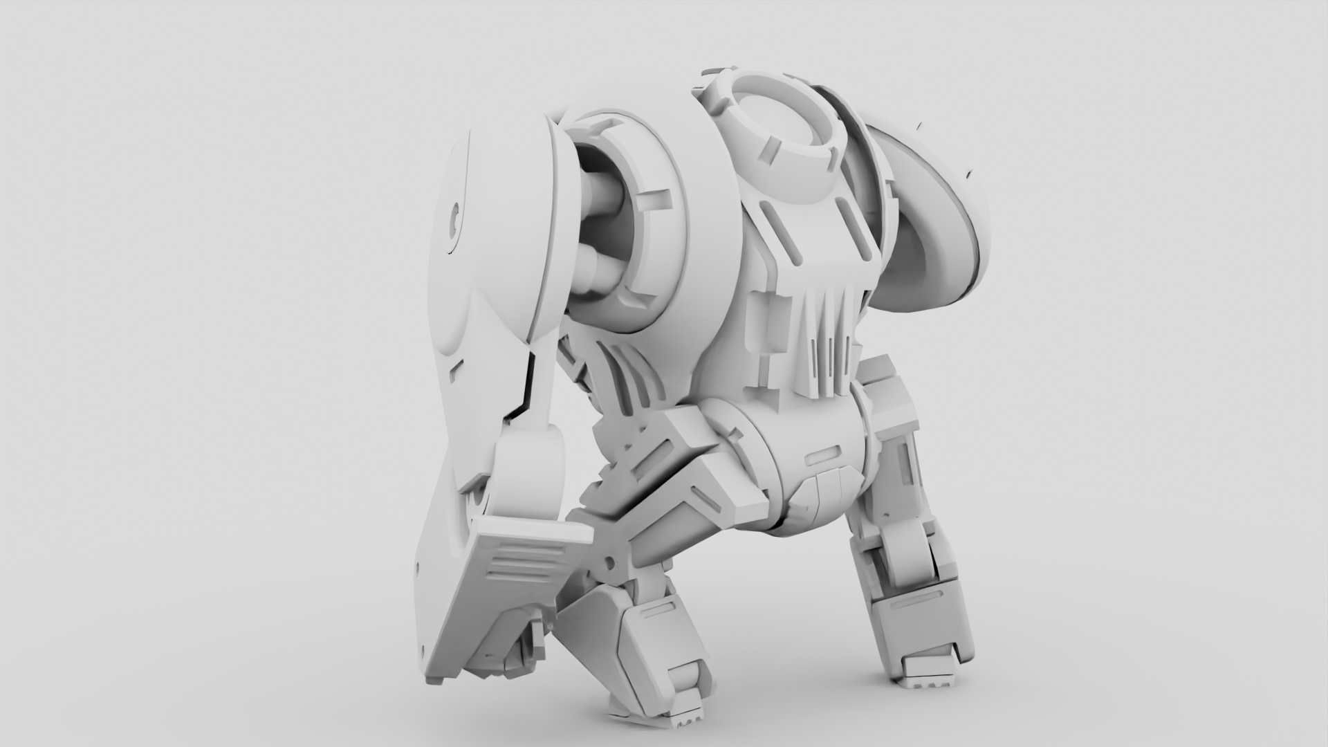 BATTLE GORILLA BOT RIGGED 3D model_37