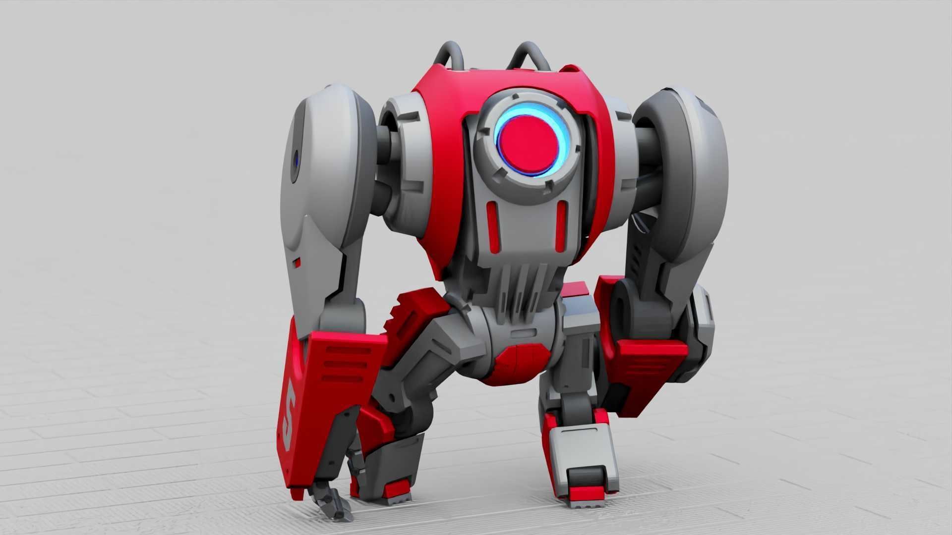 BATTLE GORILLA BOT RIGGED 3D model_28