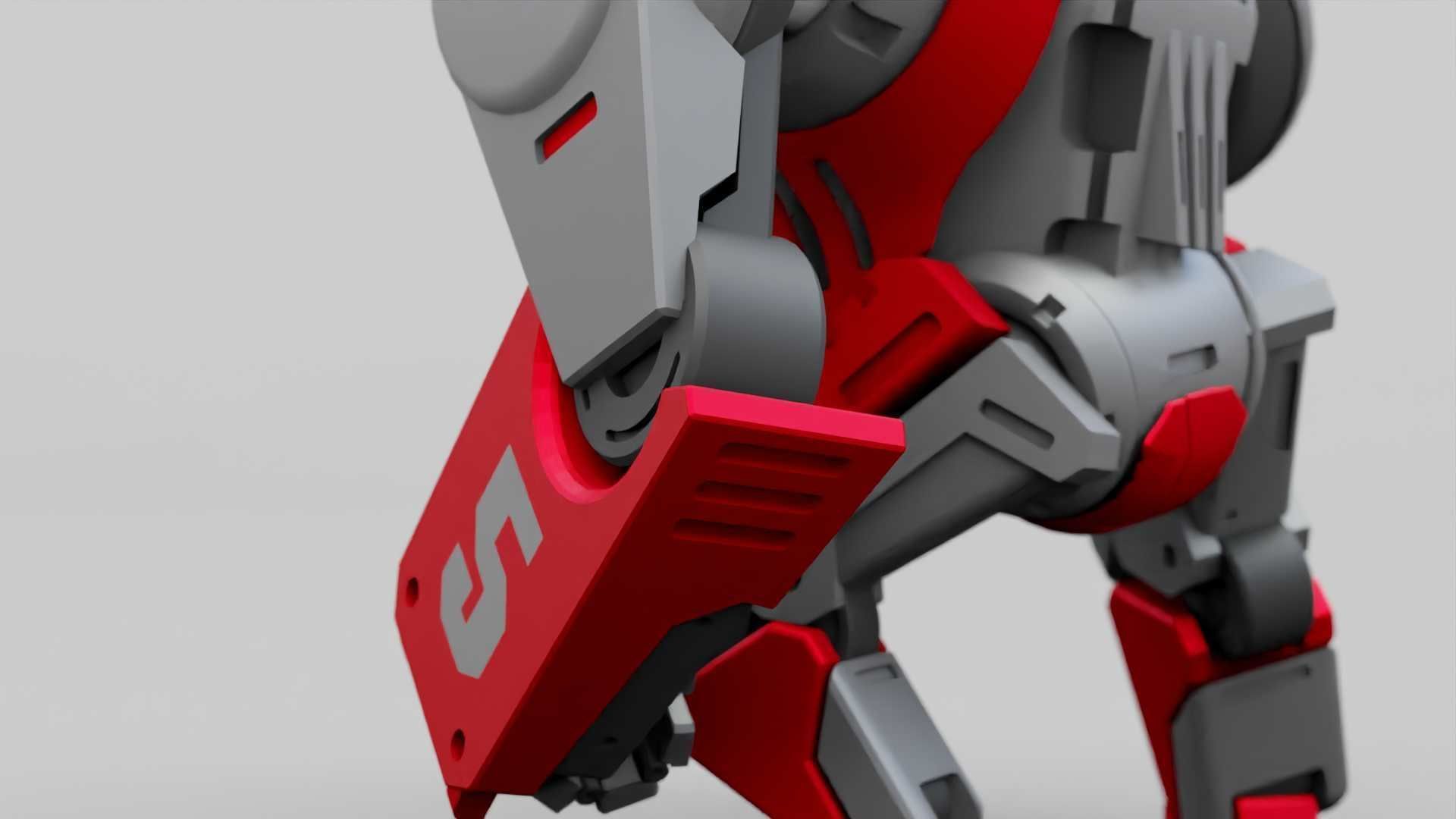 BATTLE GORILLA BOT RIGGED 3D model_24