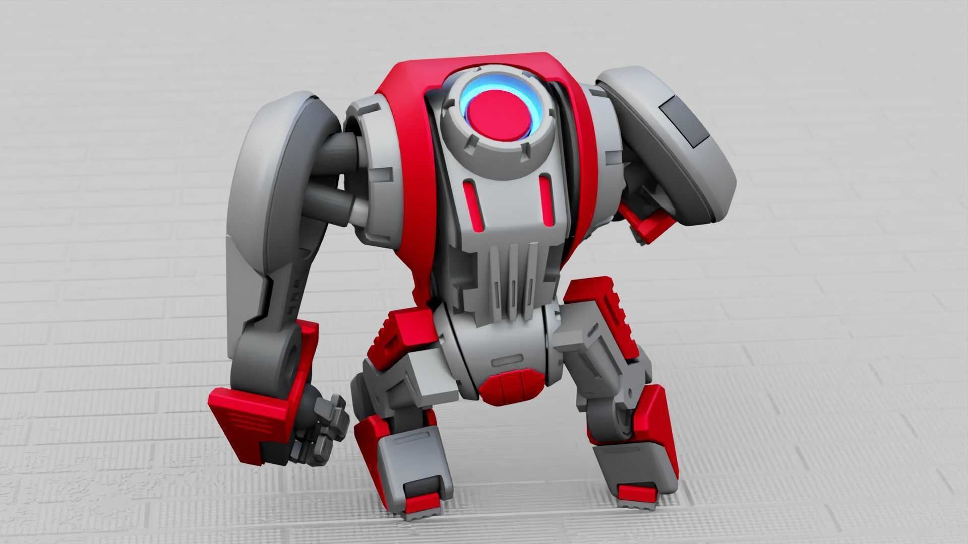 BATTLE GORILLA BOT RIGGED 3D model_12