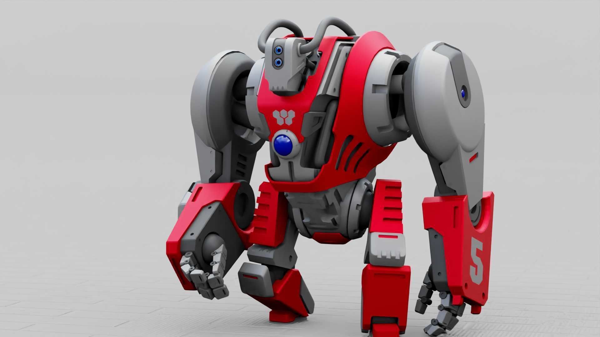 BATTLE GORILLA BOT RIGGED 3D model_25