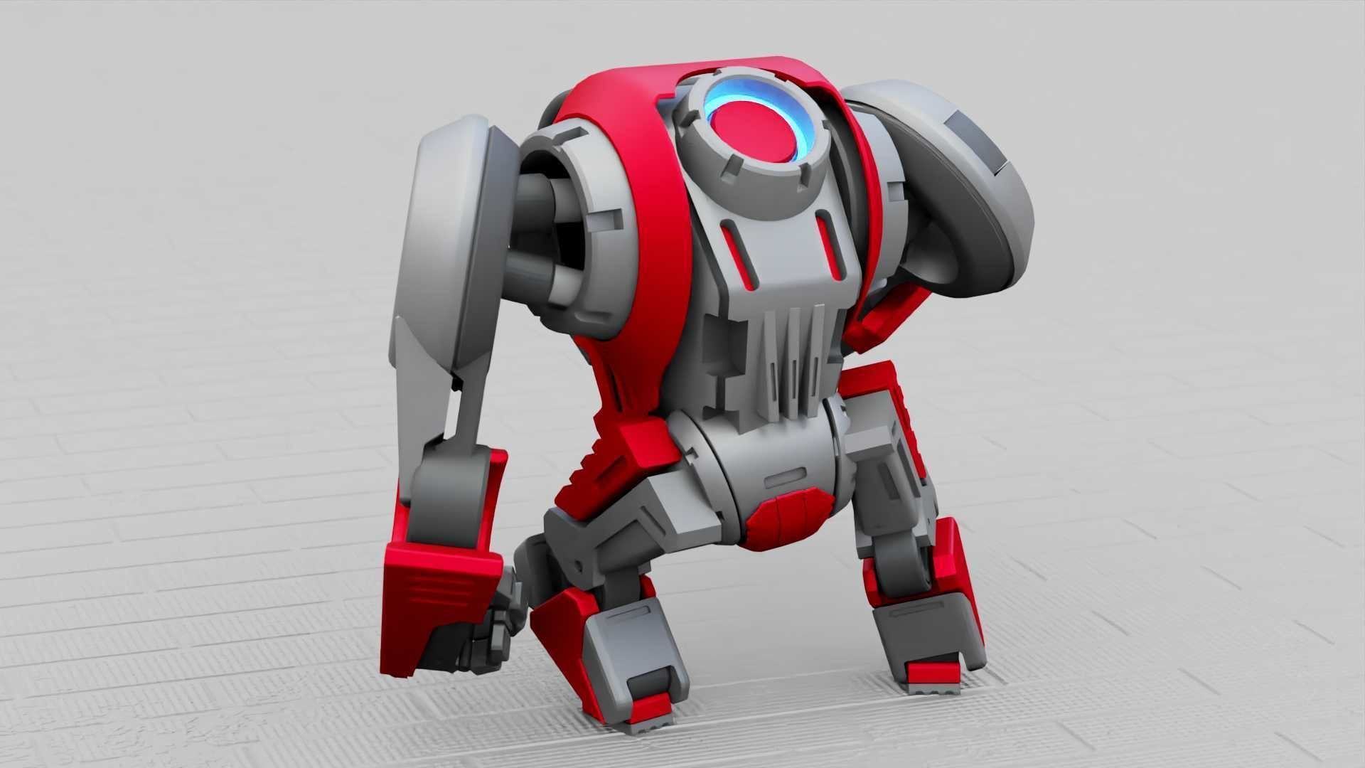 BATTLE GORILLA BOT RIGGED 3D model_11