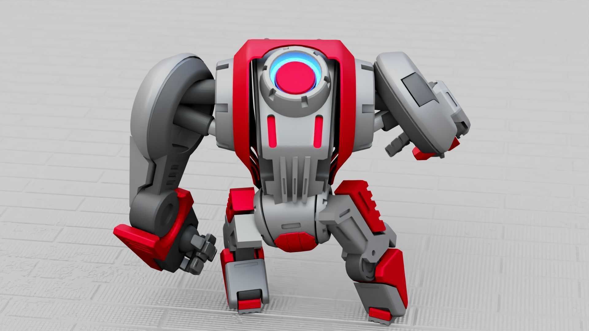 BATTLE GORILLA BOT RIGGED 3D model_13
