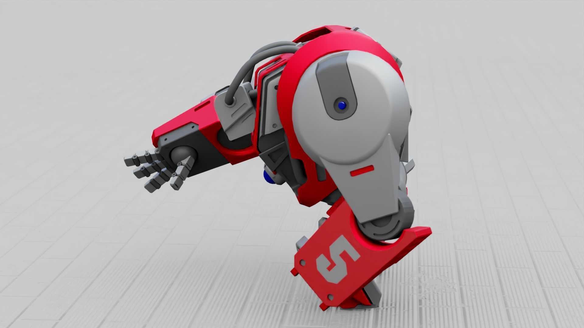 BATTLE GORILLA BOT RIGGED 3D model_6