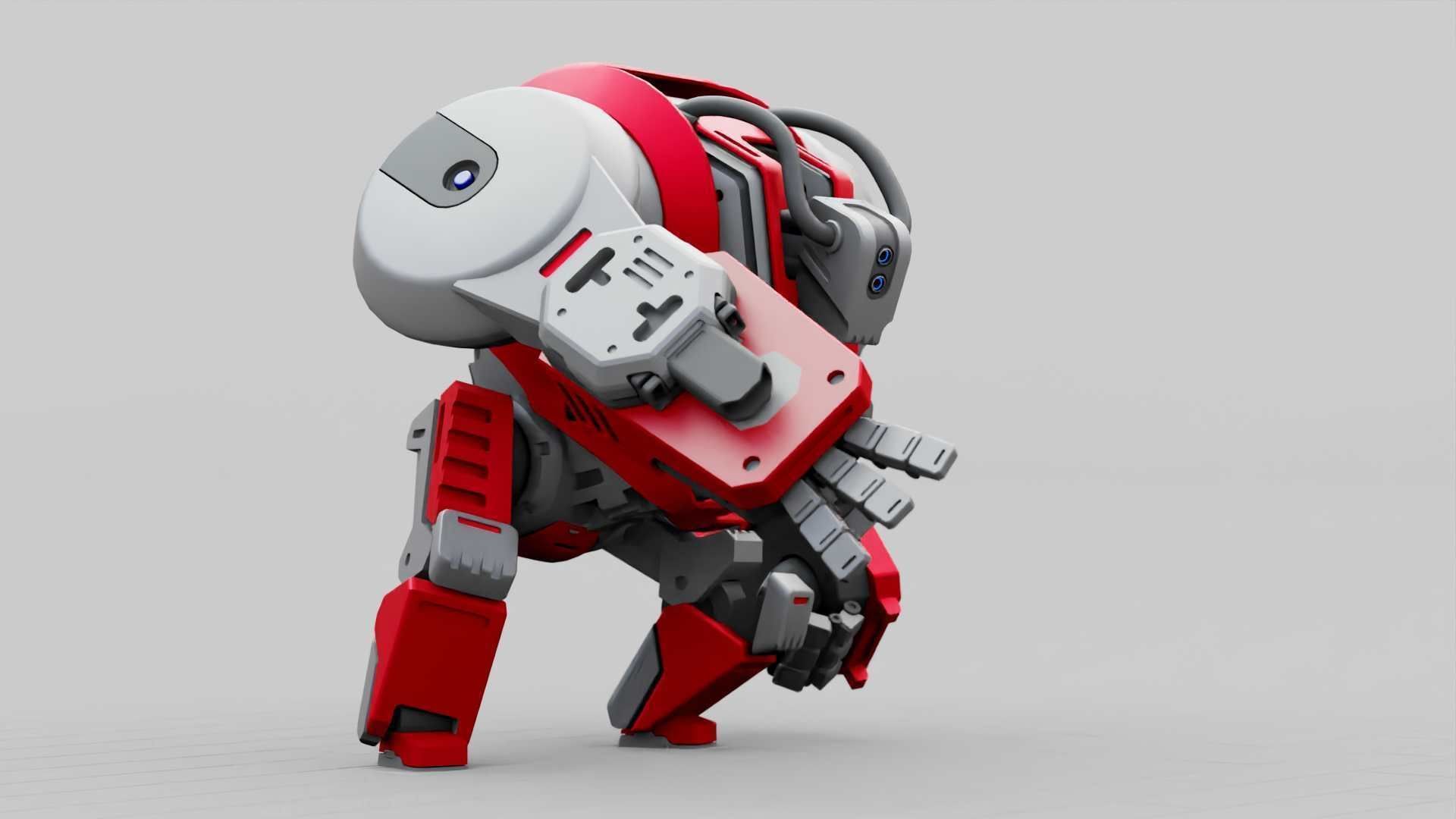BATTLE GORILLA BOT RIGGED 3D model_17