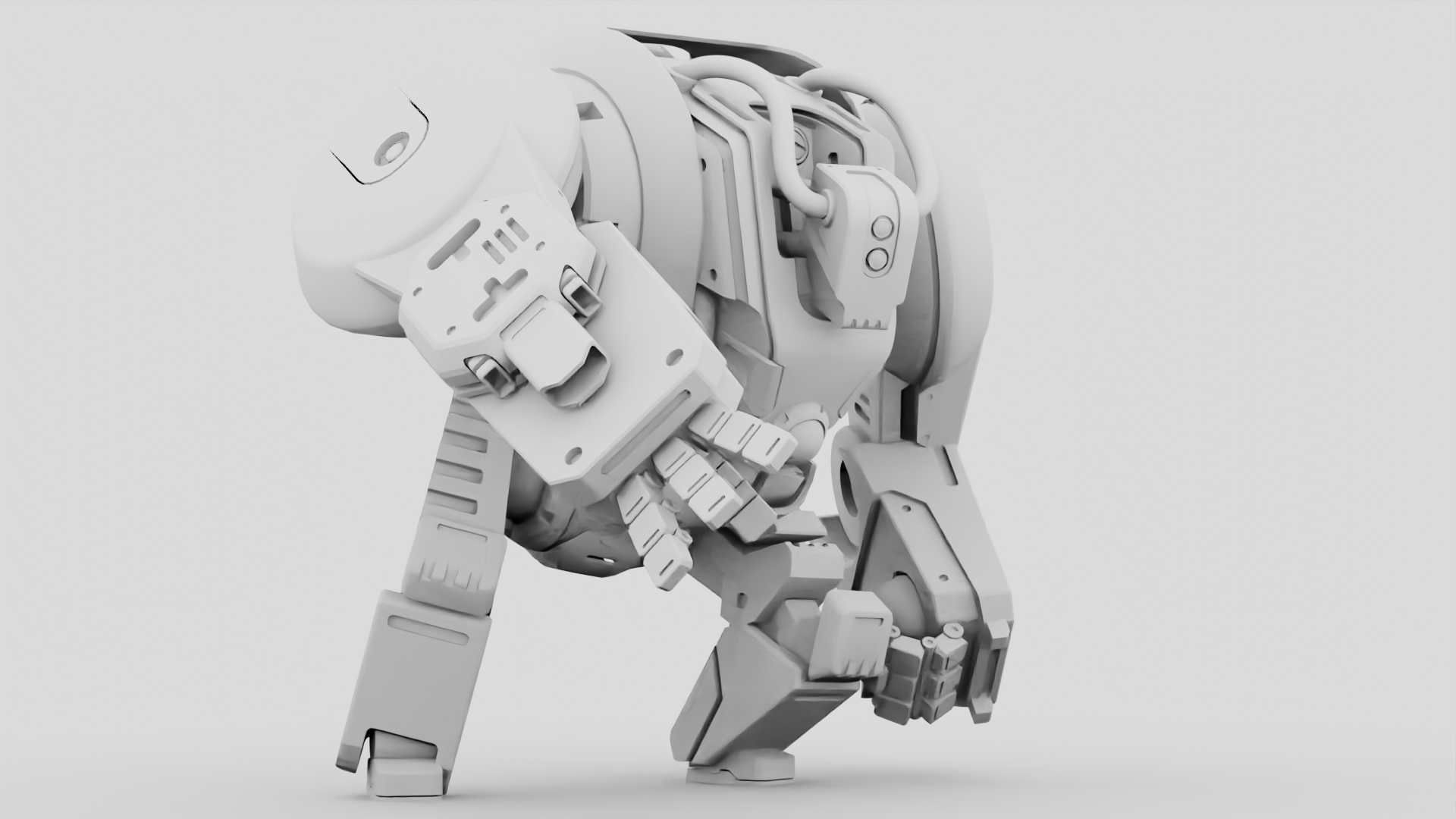 BATTLE GORILLA BOT RIGGED 3D model_39