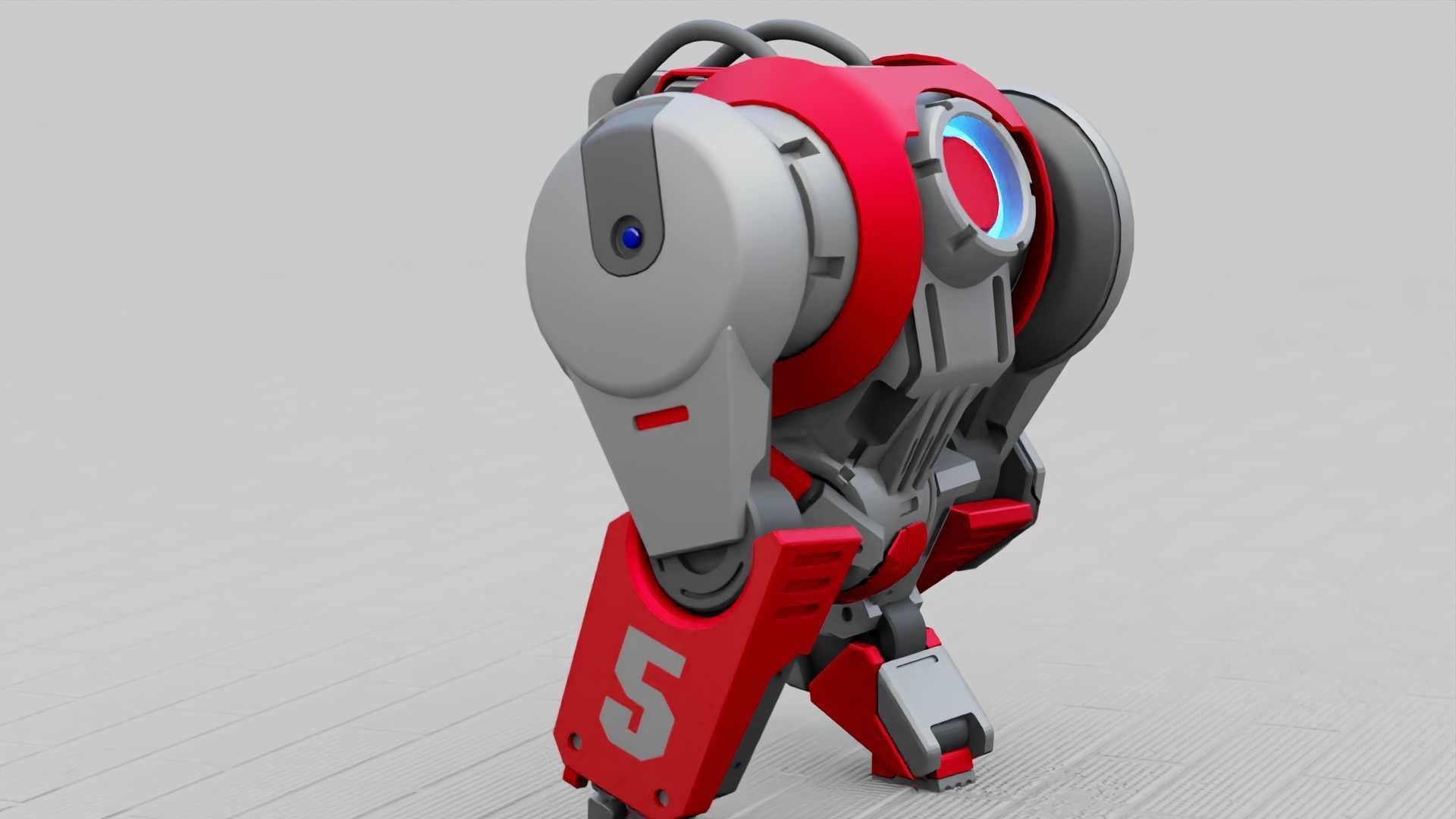 BATTLE GORILLA BOT RIGGED 3D model_27