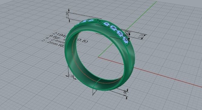 Wedding ring 2194 3D print model 3D print model_5