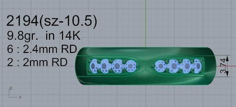 Wedding ring 2194 3D print model 3D print model_4