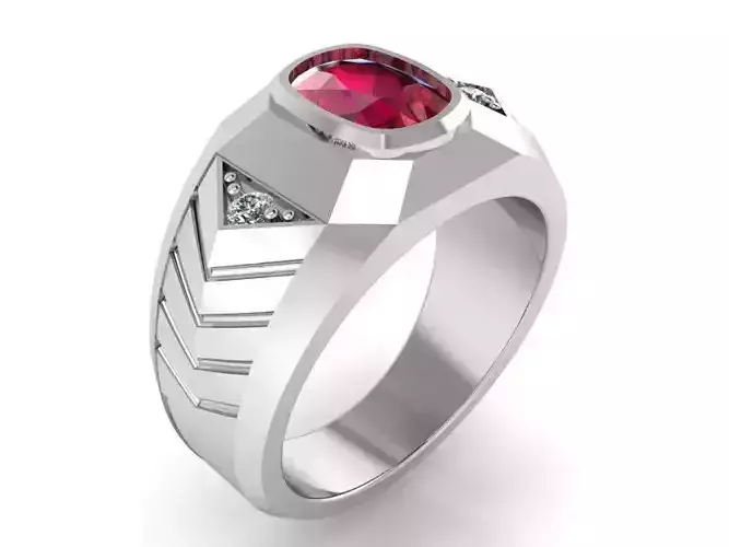 Decorate Design Red Stone ring 2196 3D print model