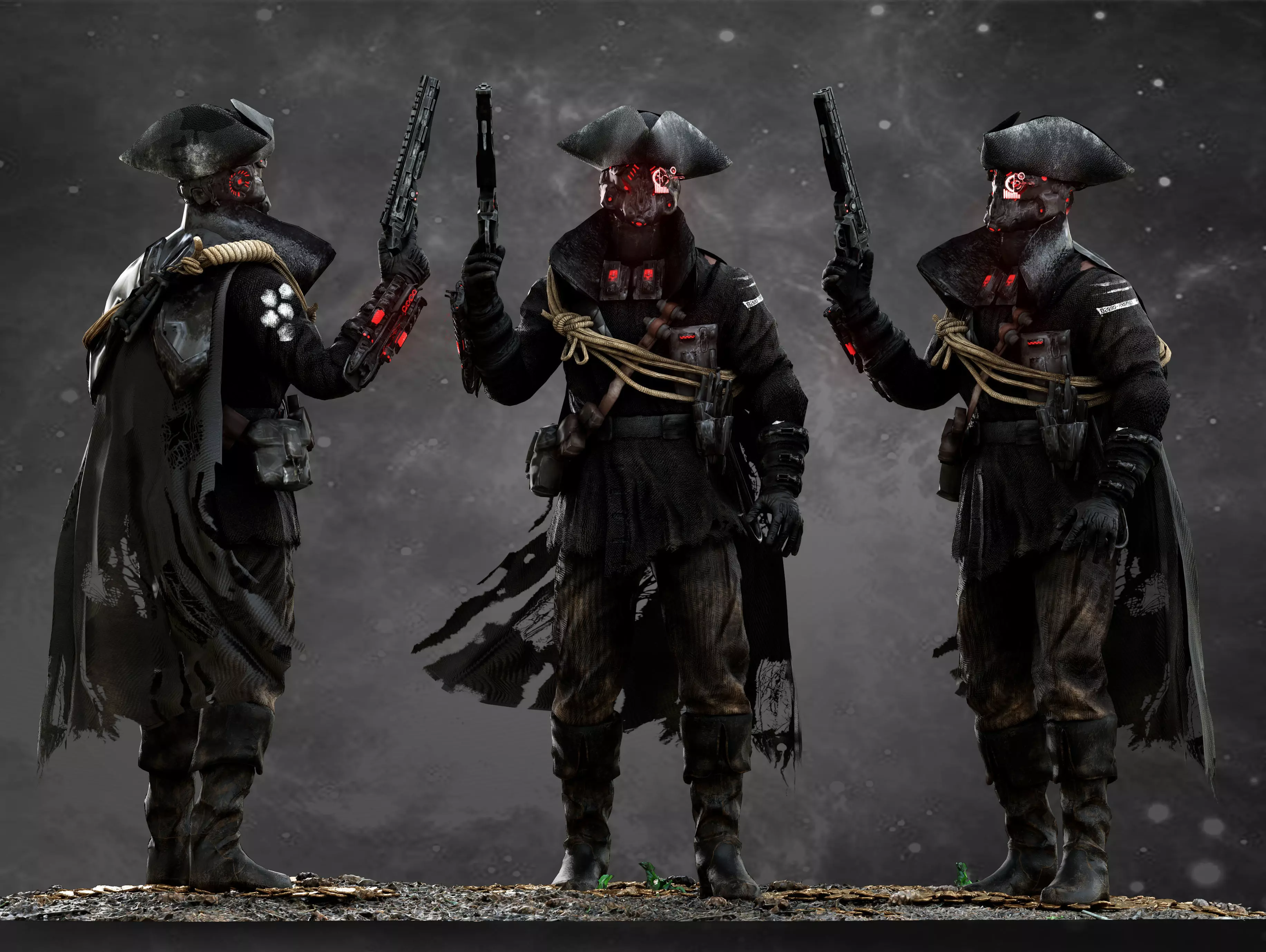 Space Pirate Low-poly 3D model_0