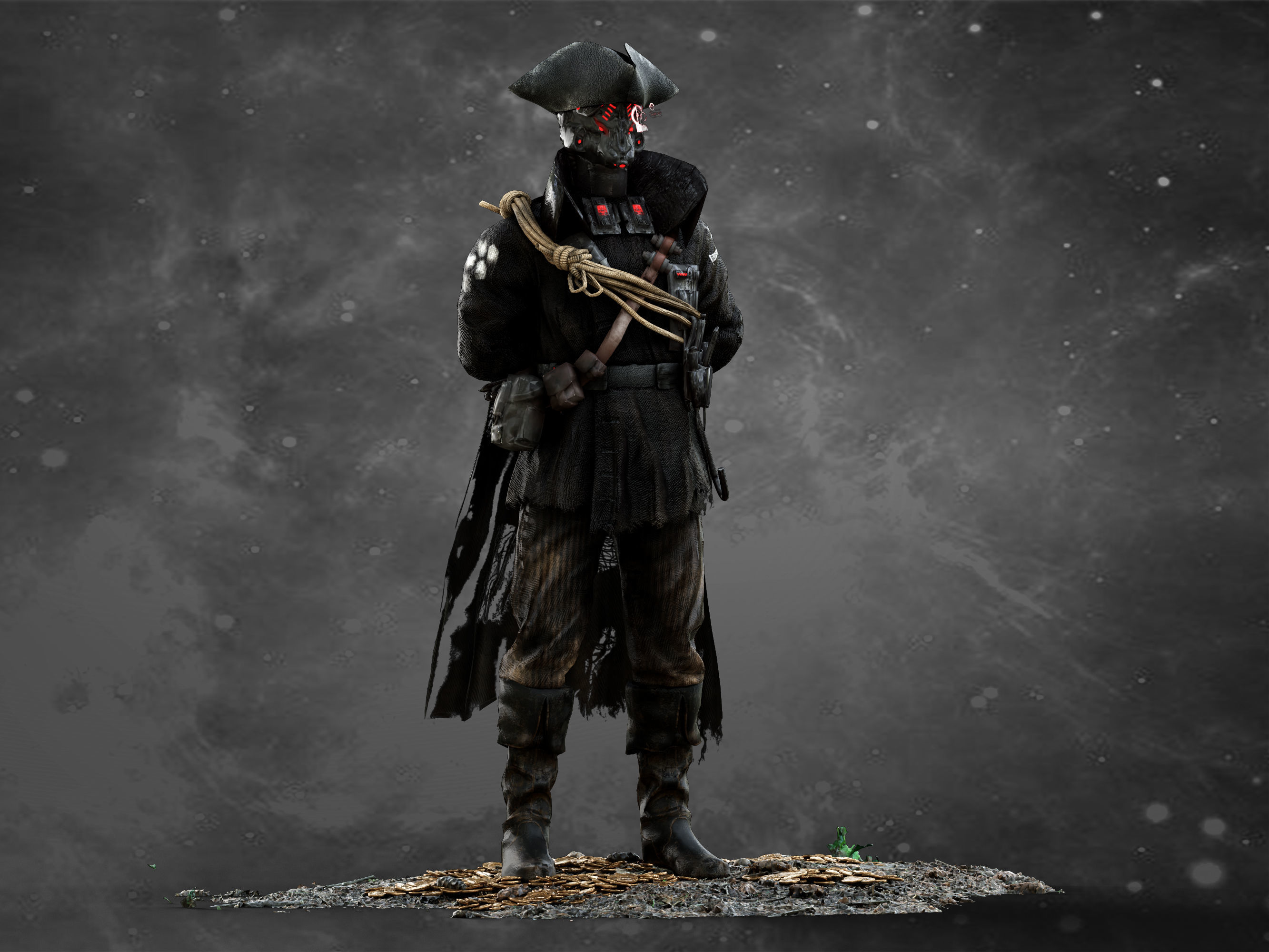 Space Pirate Low-poly 3D model_7