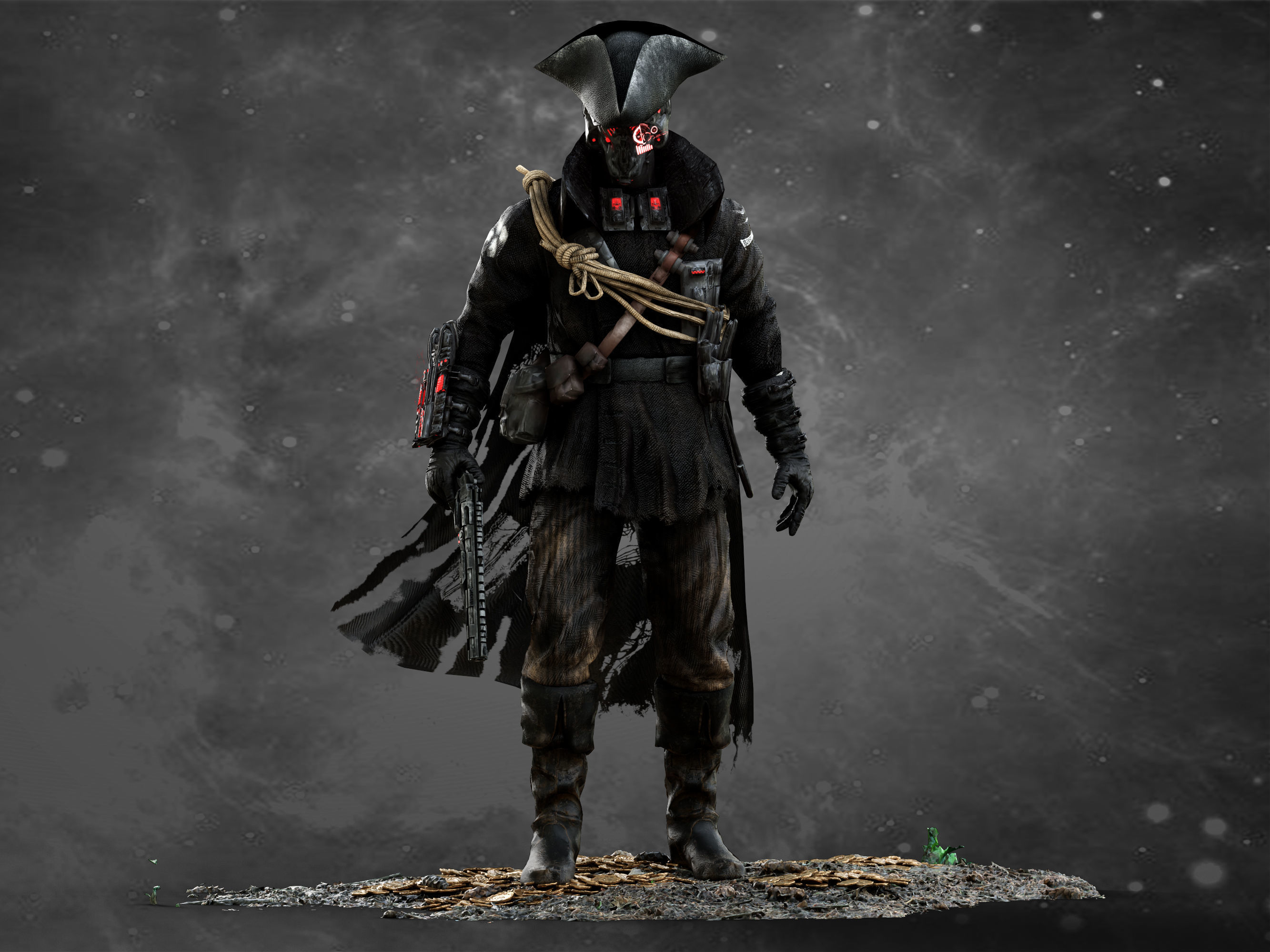 Space Pirate Low-poly 3D model_3