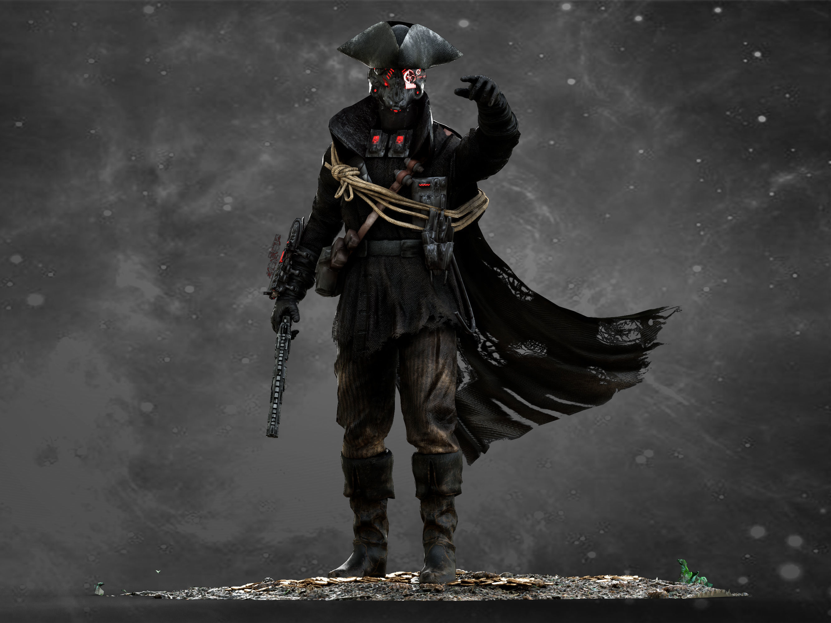 Space Pirate Low-poly 3D model_6