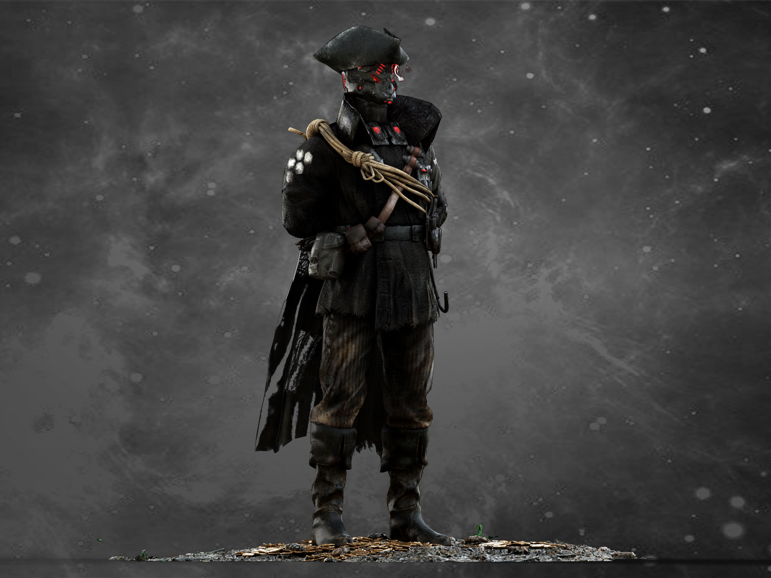 Space Pirate Low-poly 3D model_5