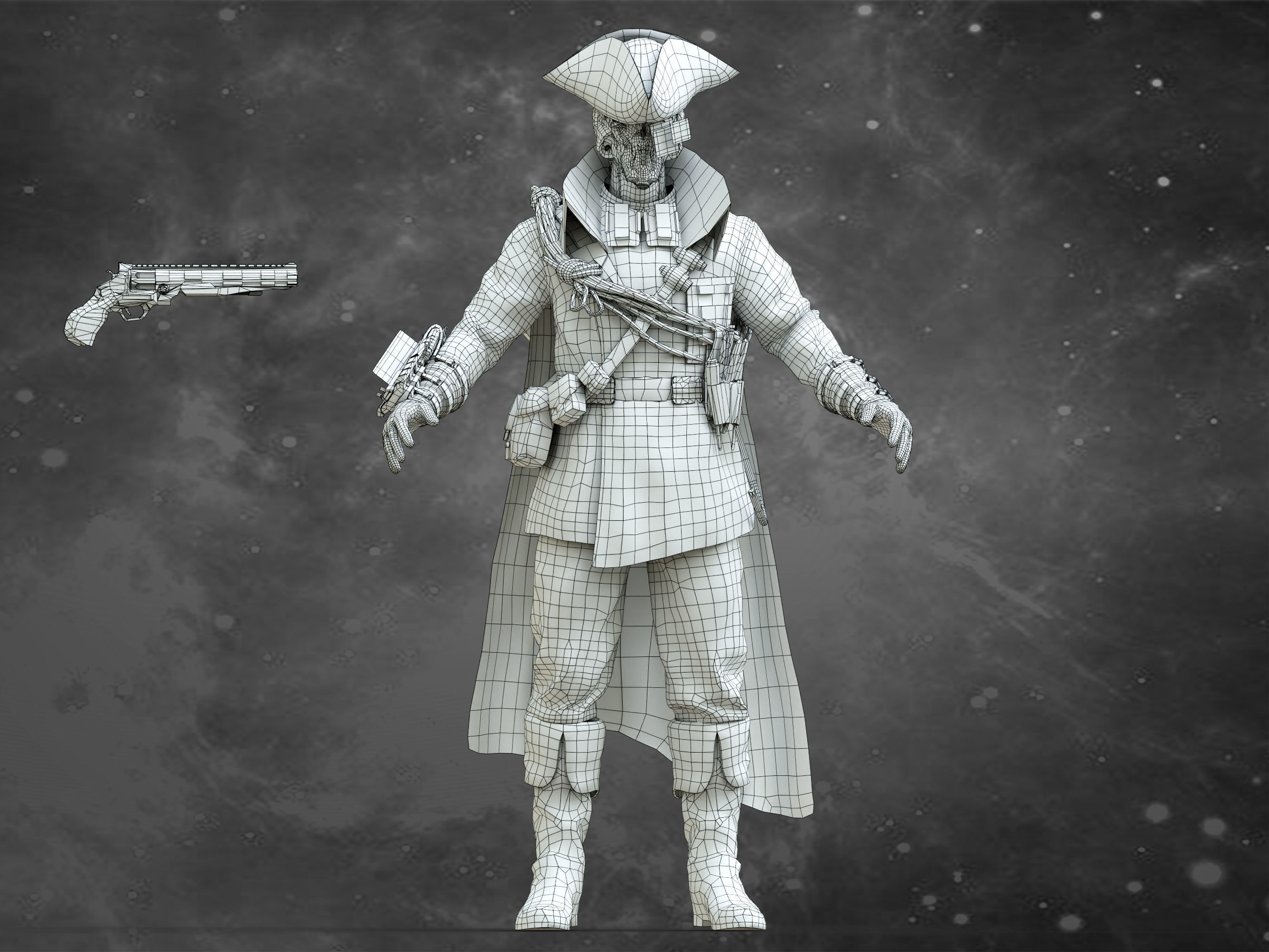 Space Pirate Low-poly 3D model_14
