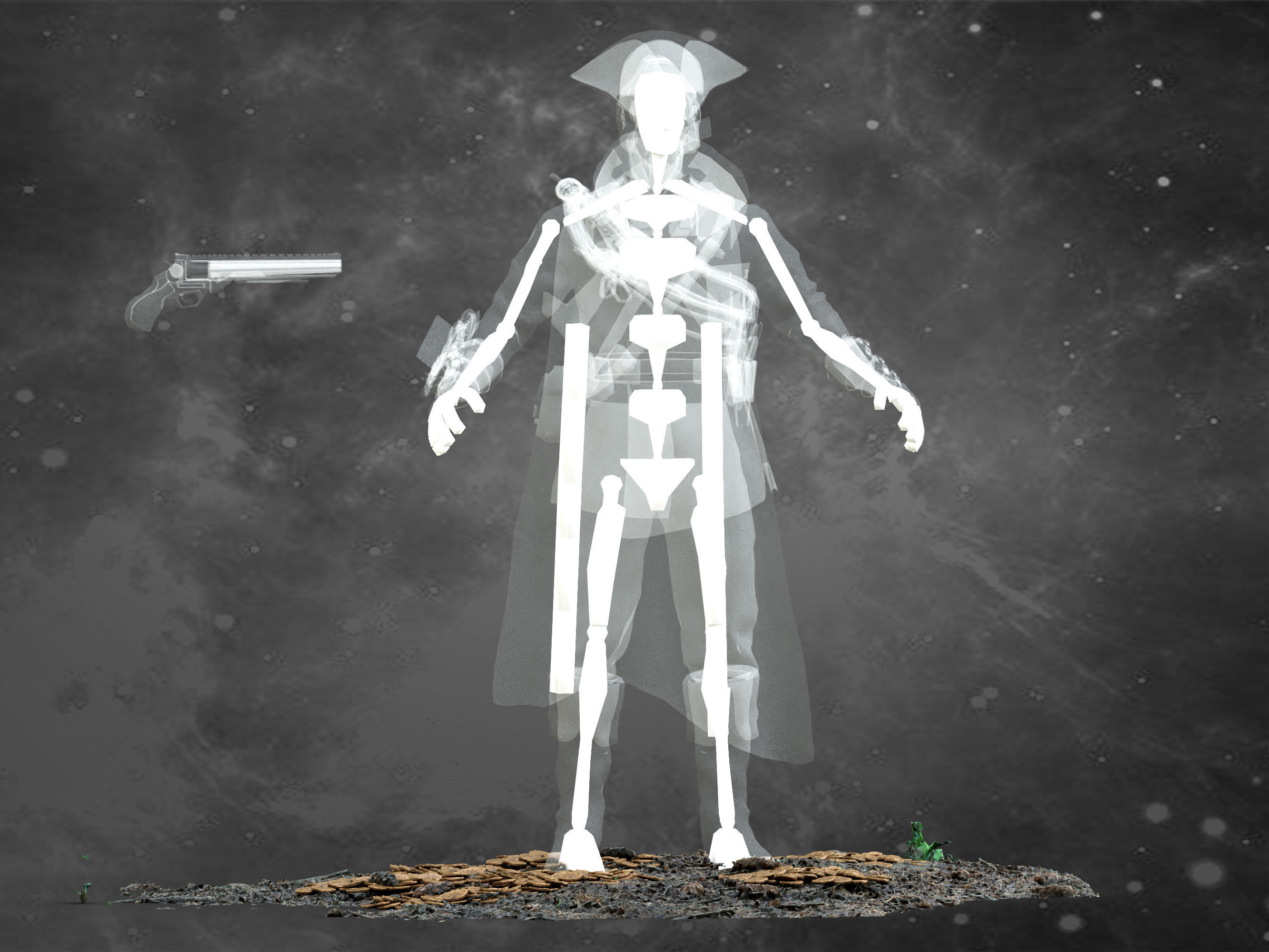 Space Pirate Low-poly 3D model_16