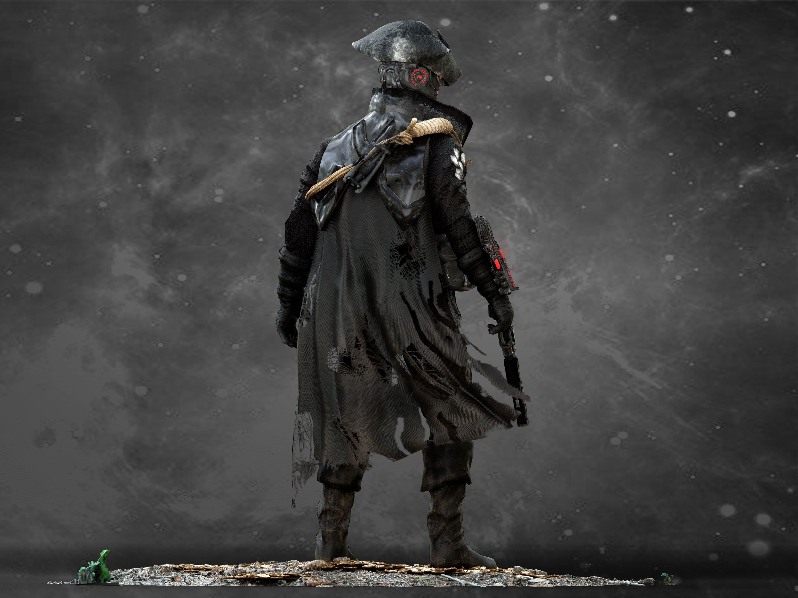 Space Pirate Low-poly 3D model_8