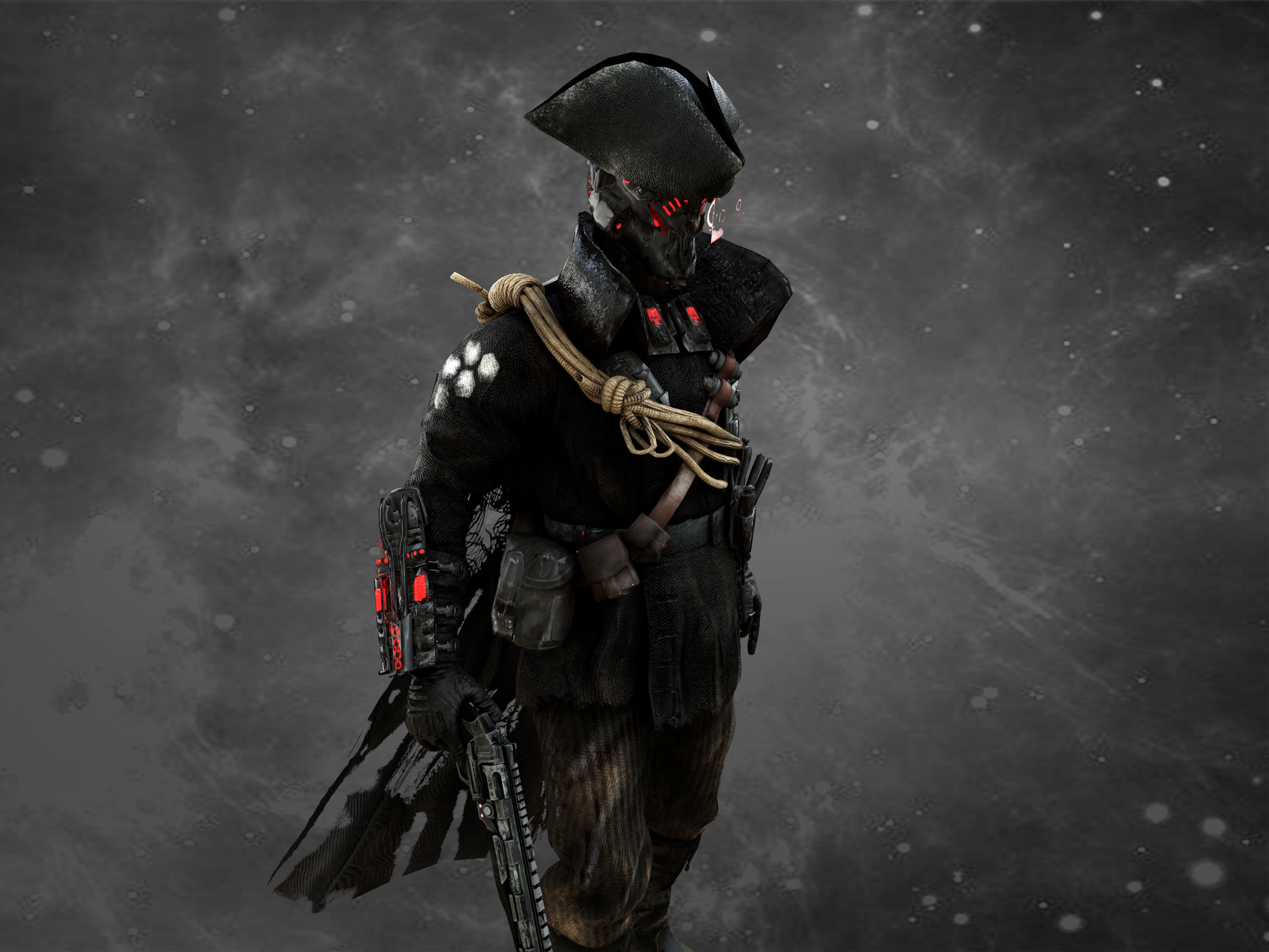 Space Pirate Low-poly 3D model_4